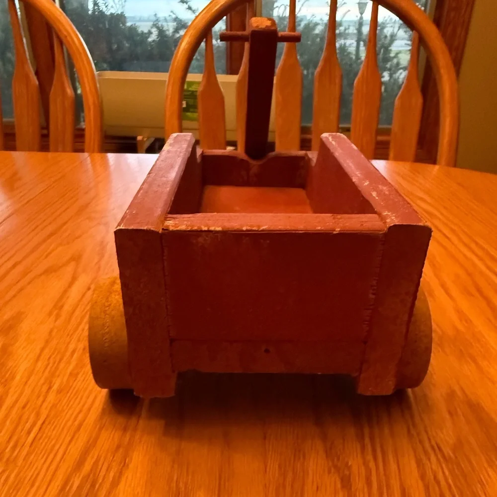 Classic Red Wooden Toy Wagon